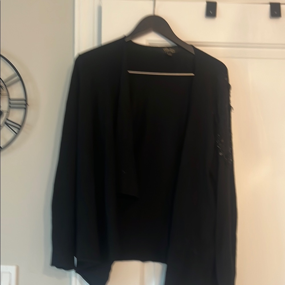 Black Open Front Cardigan